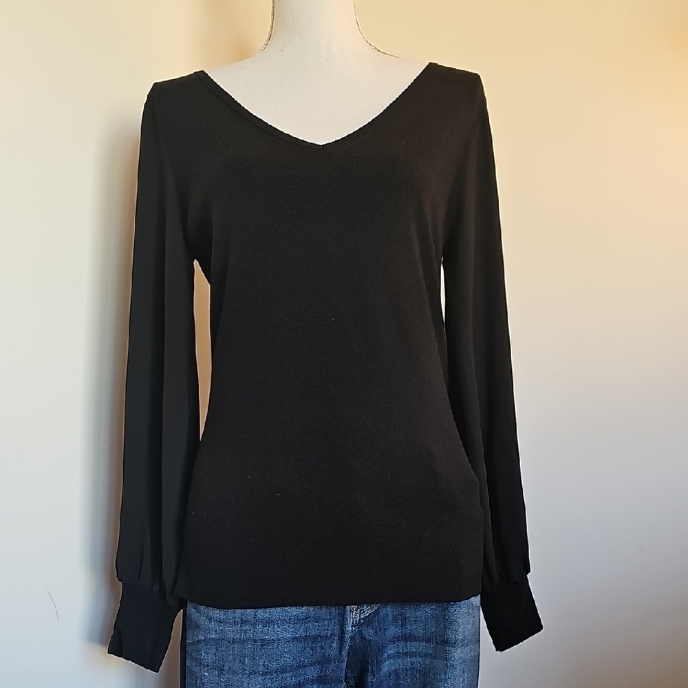 White House Black Market Black Knit Top